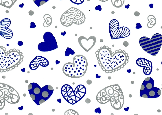 PAPEL DE REGALO PREMIUM CUORE AZUL-PLATA